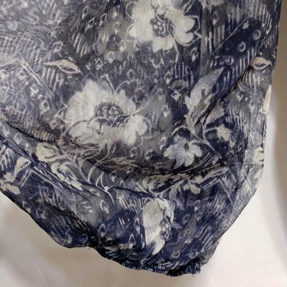 Free People Smocked Floral Sheer Puff Sleeve Crop Top Boho Coquette Cottagecore